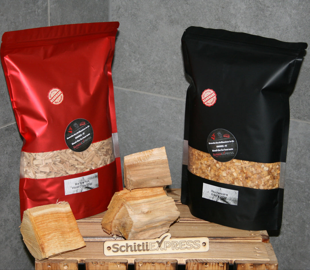 Smoke-it Pork-Bundle mit Wood Chips, Wood Chunks Kirsche und Räucherspänen
