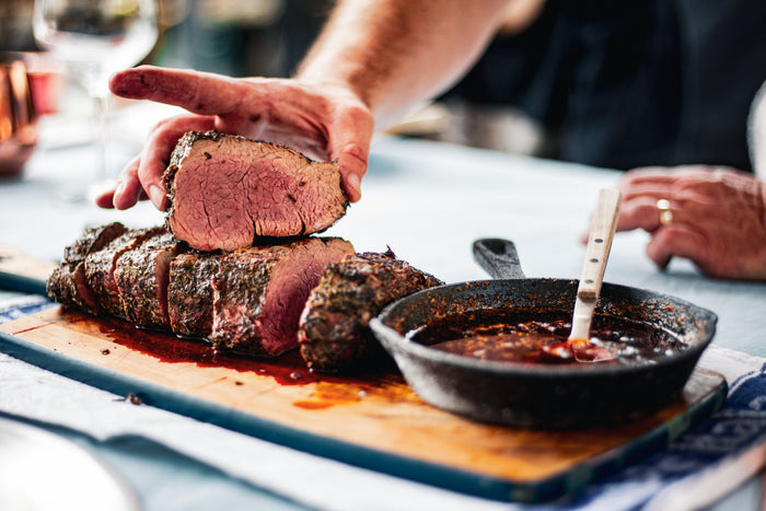 Barbecue night with meat over the fire